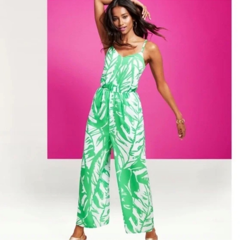 Lilly Pulitzer for Target Boom Boom Jumpsuit Green Palm Print small